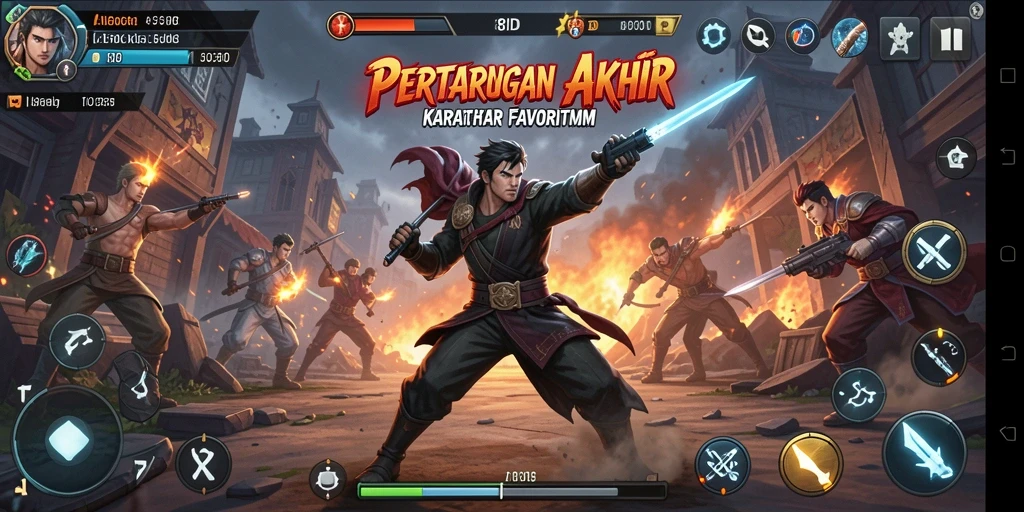 Tampilan gameplay 8ID yang seru saat pertarungan berlangsung.