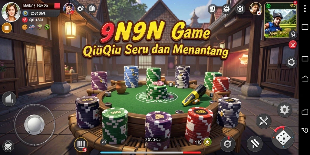 Tampilan menarik dari gameplay QiuQiu di 9N9N.