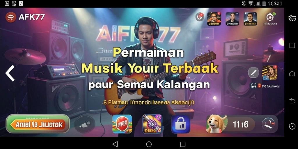 Screenshot utama AFK77 menampilkan gameplay yang seru dan penuh warna.