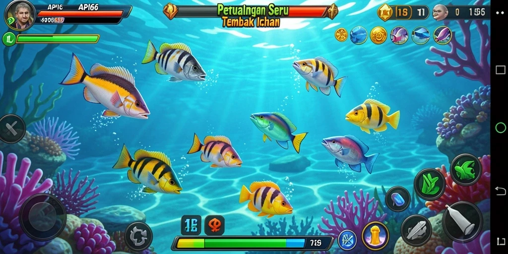 Tampilan gameplay seru Tembak Ikan di API66.