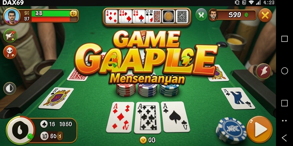 Tampilan seru gameplay Gaple di DAX69 dengan fitur multiplayer.