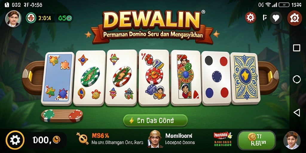 Tampilan gameplay seru dari DEWALIN yang menampilkan potongan domino.