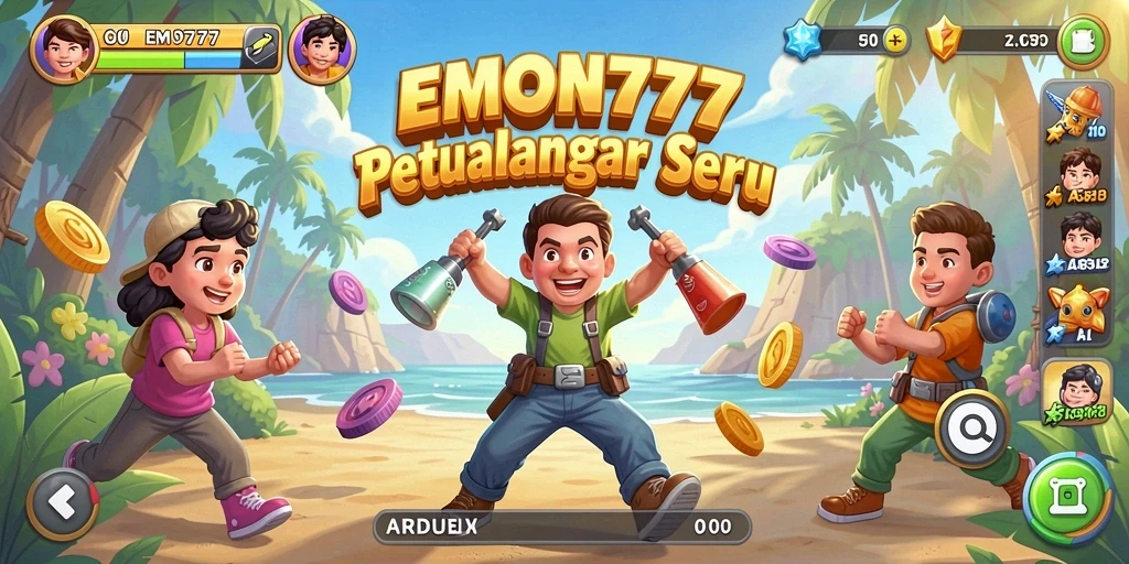 Tangkapan layar EMON777 menampilkan gameplay seru dan penuh warna dalam genre Arcade.