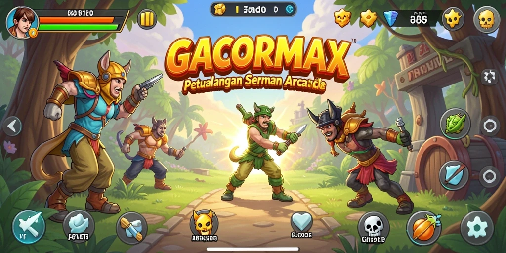 Screenshot GACORMAX menampilkan aksi seru dalam permainan arcade.
