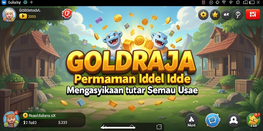 Tangkapan layar gameplay <strong>GOLDRAJA</strong> yang menampilkan suasana permainan Idle yang menarik.