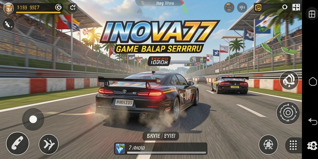 Tampilan gameplay balap yang seru dan mendebarkan di INOVA77.