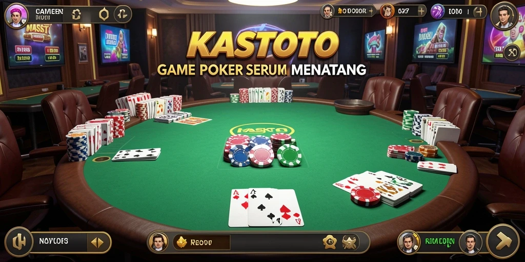 Tampilan screenshot KASTOTO dalam permainan Poker yang mendebarkan.