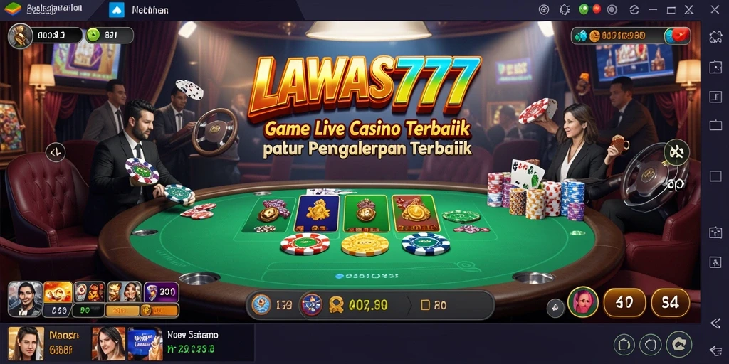 Screenshot LAWAS777 menunjukkan dealer langsung dan permainan kasino yang menarik.