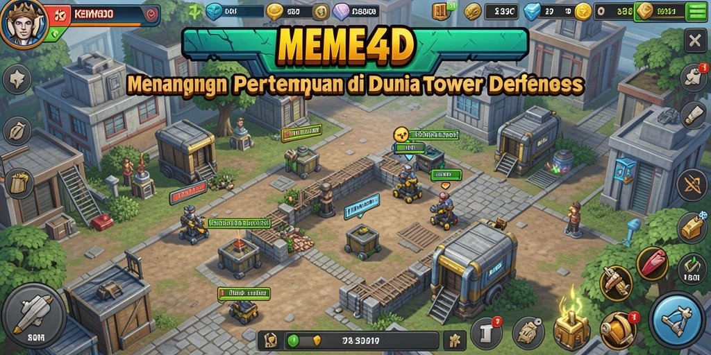 Tampilkan layar permainan MEME4D dengan aksi seru Tower Defense.