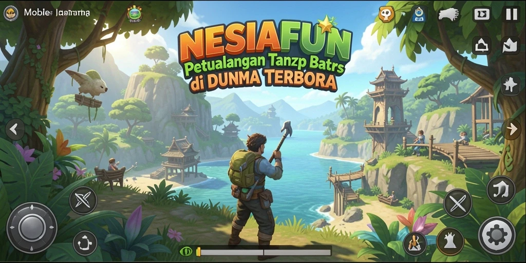 Tampilan gameplay NESIAFUN dengan petualangan seru di dunia terbuka.