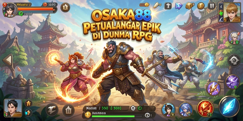 Screenshot gameplay <strong>OSAKA88</strong> yang menampilkan petualangan seru dan aksi pertarungan fantastis.