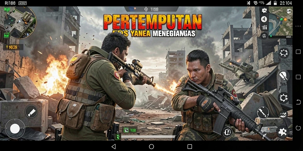 Screenshot menunjukkan aksi gameplay seru di RI188.