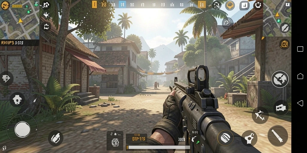 Screenshot menunjukkan aksi seru di gameplay TPS RVIP3.