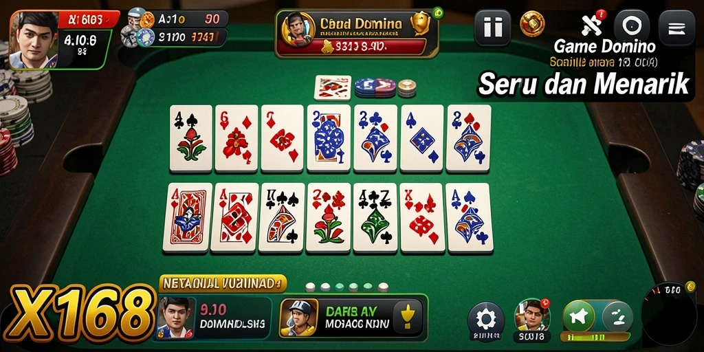 Gameplay seru X168 dengan Domino yang menarik.